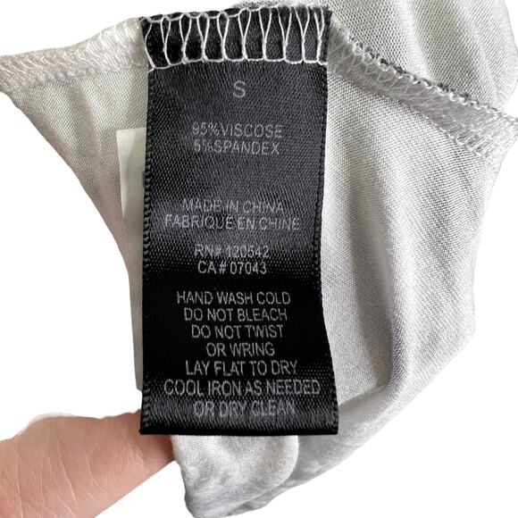 FELICITY & COCO Jersey High Low Maxi Dress Red Black Spaghetti Strap V-Neck Sz S - Picture 10 of 10